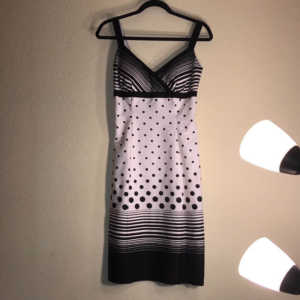 Madison Leigh Dress, Black and White, Sz 8, EUC!